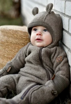 Børn MikkLine Heldragter|Uldtøj></noscript>Mikk-Line Ulddragt Merinould med Ører, Melange Denver