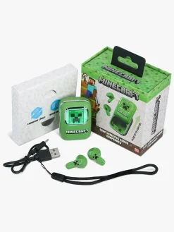 OTLTechnologies Elektronik & Media*Minecraft Høretelefoner In-Ear TWS med LED, Grøn Grøn