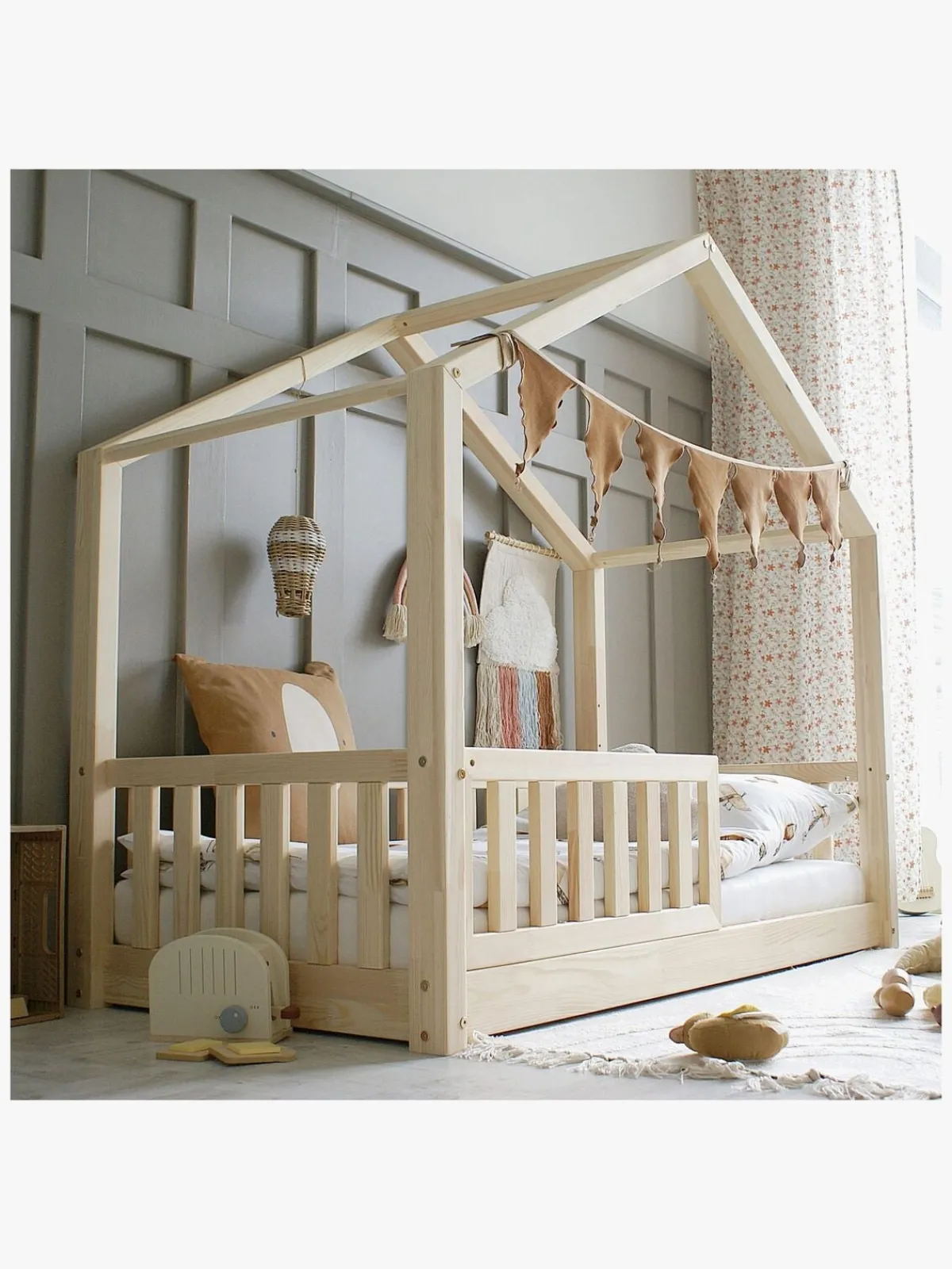 Minitude Børnesenge & Tilbehør*HENRY Junior-/Montessori-seng 90x190, Natur