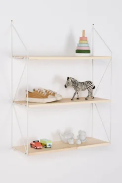 Børn Minitude Børnemøbler>Hylde Brooklyn 3-Plan, Natur/Hvid