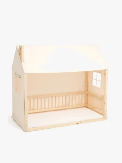 Minitude Børnesenge & Tilbehør*Nordic Mason Husseng 70x160 & BabyMatex Madras Soft Plus + Sengehimmel, Natur