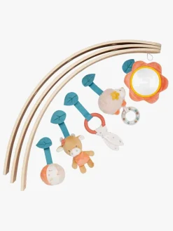 Nattou Babylegetøj>Mila, Zoë & Lana Aktivitetscenter med Træbuer