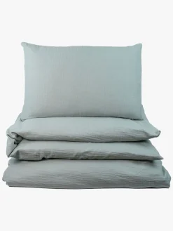 Børn NGBaby Sengetøj>NG Baby Sengesæt Tremmeseng Musselin 100x130, Frosty Green