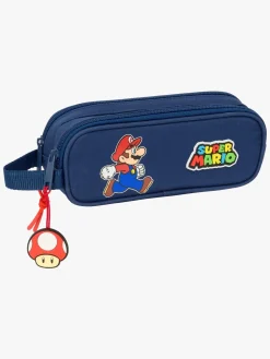 SuperMario Kreativt Legetøj*Nintendo Super Mario Dobbelt Penalhus Trick, Mørkeblå/Rød