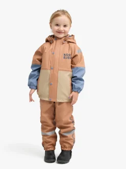 Børn Nordbjrn Nordbjörn Bergen Foret Regnsæt, Camel/White Pepper