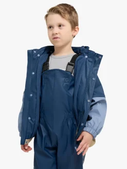 Børn Nordbjrn Nordbjörn Bergen Foret Regnsæt, Insignia Blue/White Pepper