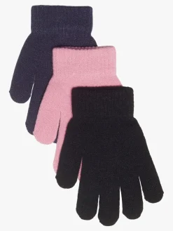 Børn Nordbjrn Nordbjørn Bergsfjord Fingervanter 3-pak, Black/Rosebloom/Eclipse