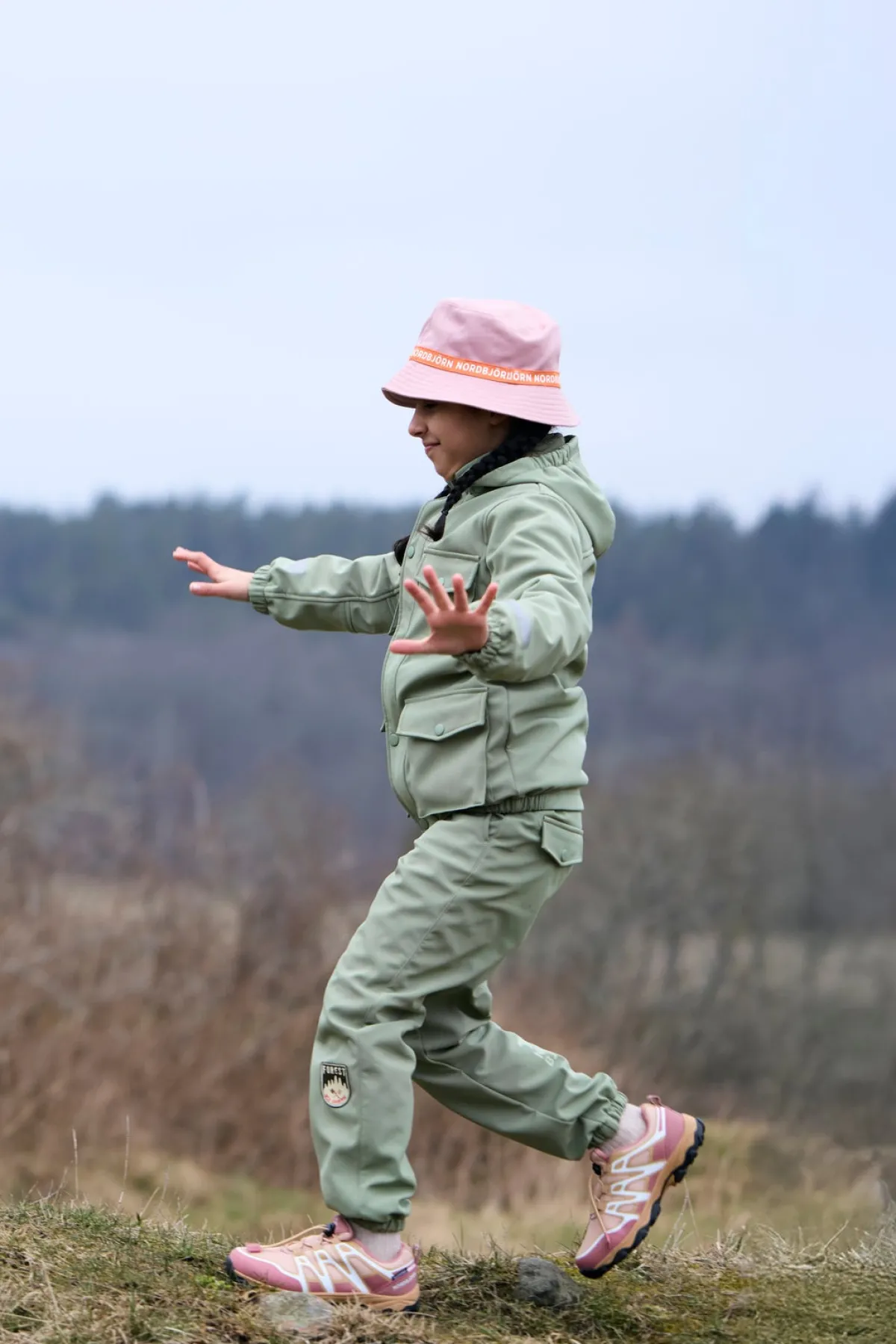Børn Nordbjrn Nordbjörn Brokvarn Softshelljakke, Grøn