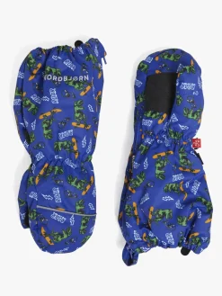 Børn Nordbjrn Nordbjørn Peak Vanter, Blue Skate Dino