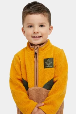 Børn Nordbjrn Nordbjörn Rydal Fleecetrøje, Inca gold/Deep Depths/Tobacco brown