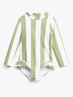 Børn Nordbjrn Nordbjörn Sandsjön UV-Badedragt, Green Stripe