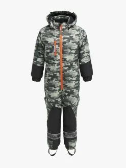 Børn Nordbjrn Nordbjørn Svalbard Flyverdragt, Camo Oil Green