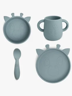 nuuroo Spisetid*Lykke Giraff Tallerkensæt 4-pak Silikone, Lead Blå