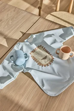 OYOY Spisetid*Lobo Løve  Langærmet Hagesmæk, Ice Blue Blå