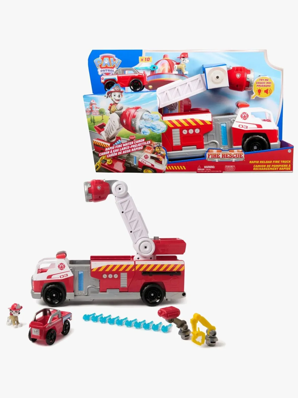 PawPatrol Legetøjsbiler & -Fartøjer>Paw Patrol Fire Rescue Deluxe Brandbil