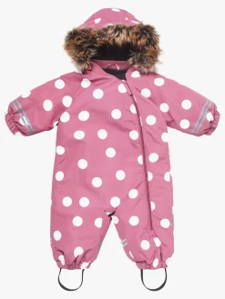 PetiteCherieAtelier Flyverdragter|Fleecetøj*Petite Chérie Atelier Amour Babyflyverdragt, Big Dots Mesa Rose Lyserød/Hvid