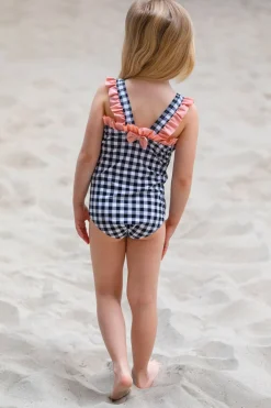 PetiteCherieAtelier Uv & Strand*Petite Chérie Atelier Bonnie Badedragt, Phantom Blå/Hvid