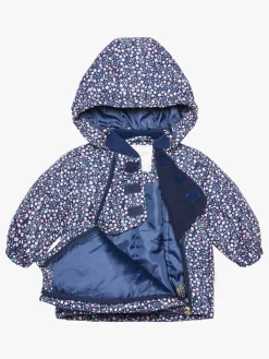 PetiteCherieAtelier Vintertøj*Petite Chérie Atelier Lola Jakke, Navy Small Flower Blå/Flerfarvet