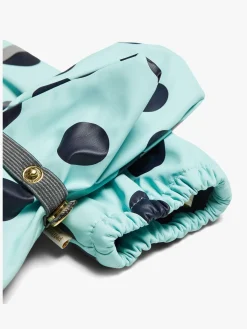 PetiteCherieAtelier Regntøj|Tilbehør*Petite Chérie Atelier Lyon Regnhat & Forede Vanter, Dots Icy Morn Blå