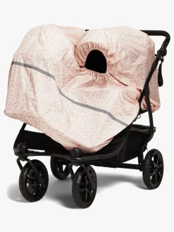 PetiteCherie Vogntilbehør*Petite Chérie Regnslag Søskendevogn, Pink Flowers Lyserød