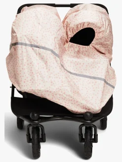 PetiteCherie Vogntilbehør*Petite Chérie Regnslag Søskendevogn, Pink Flowers Lyserød