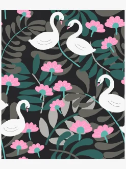 Børn PetiteDeco Petite Déco Tapet Swan, Sort