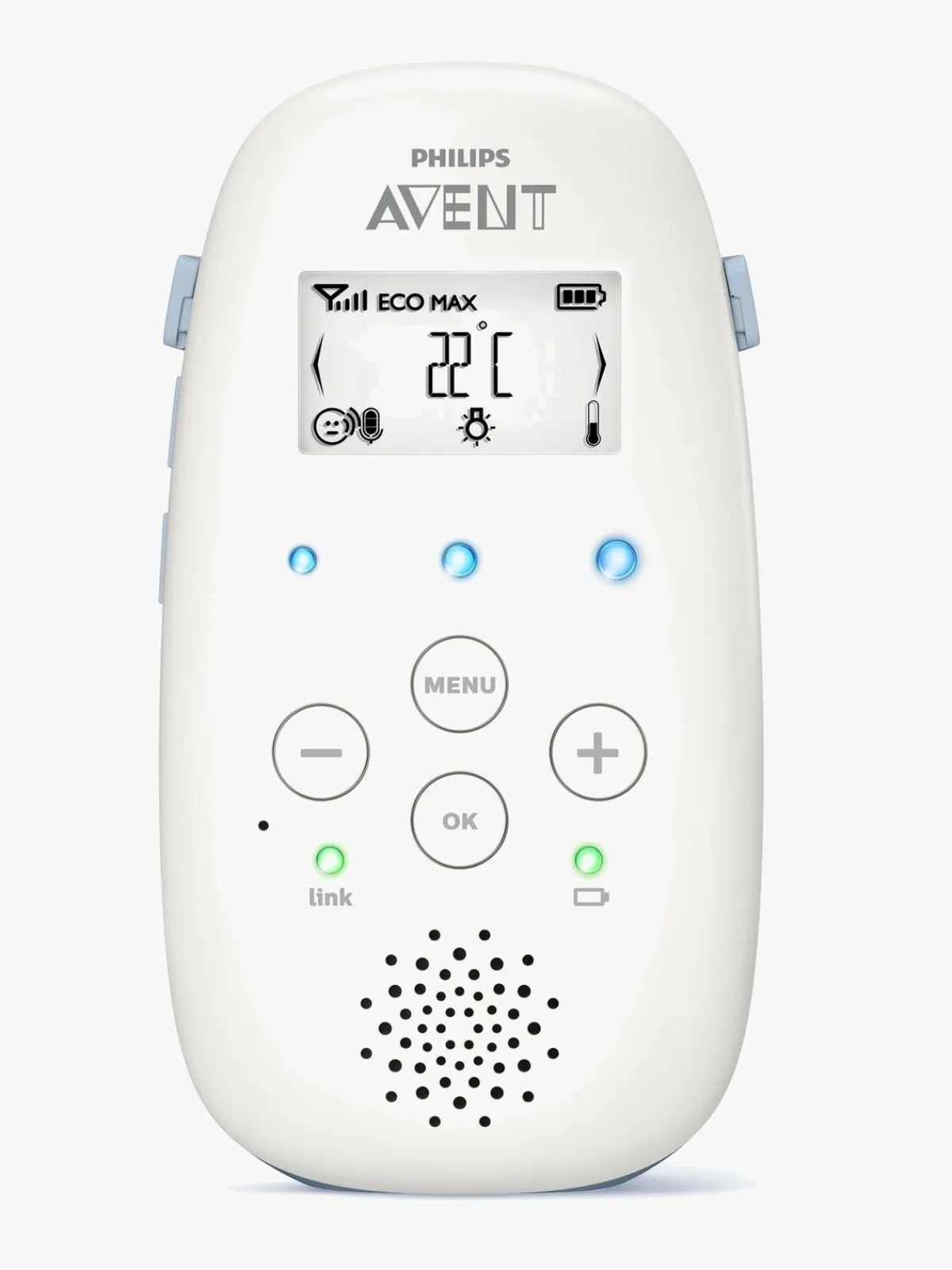PhilipsAvent Sikkerhed>Philips Avent SCD715 DECT Babyalarm, Hvid/Blå