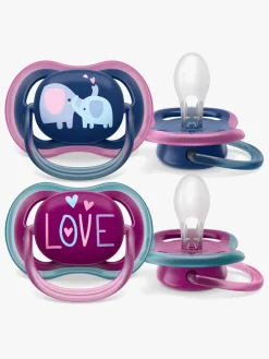 PhilipsAvent Sutter & Suttesnore>Philips Avent Ultra Air Deco Sut 2-Pak 18+m, Lyserød/Pink