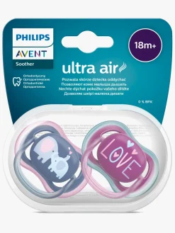 PhilipsAvent Sutter & Suttesnore>Philips Avent Ultra Air Deco Sut 2-Pak 18+m, Lyserød/Pink