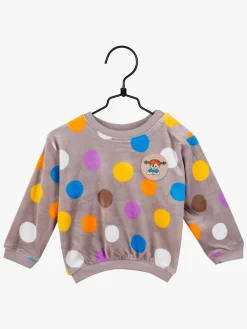 Børn PippiLangstrump Overdele>Pippi Langstrømpe Bubbles Velour Trøje, Beige