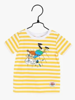 Børn PippiLangstrump Overdele>Pippi Langstrømpe Skrift T-Shirt, Gul