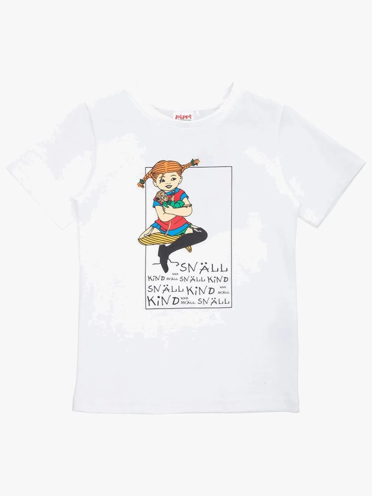 Børn PippiLangstrump Pippi Langstrømpe Venlig T-shirt, Hvid