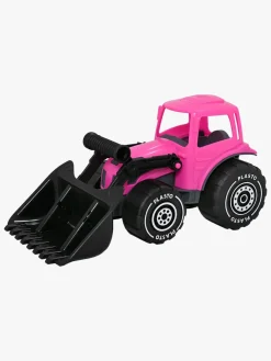 Plasto Udelegetøj*Traktor m. Frontlæsser, Lyserød/Sort