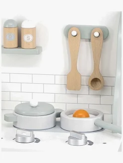 PolarB Rolleleg*Legekøkken med Tilbehør, Mint Grå/Blå/Hvid