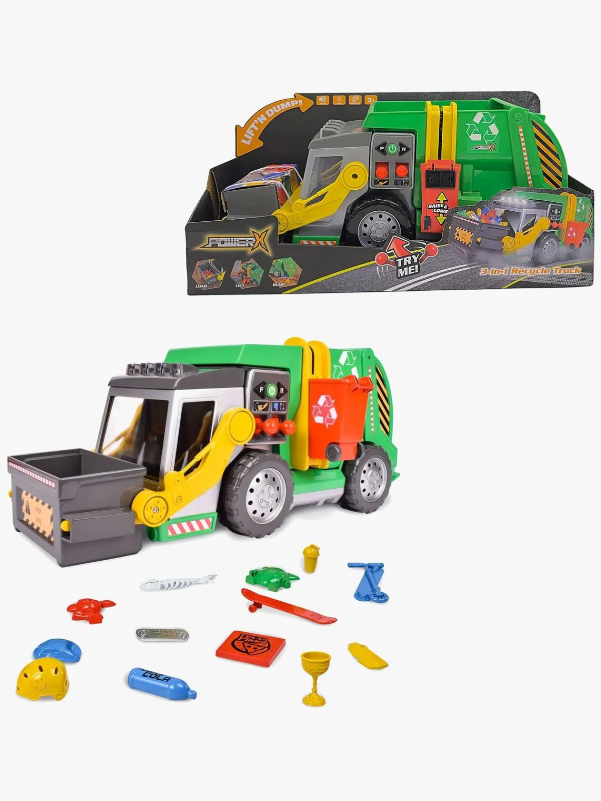 PowerX Legetøjsbiler & -Fartøjer>Power X Lift'N'Dump Skraldebil