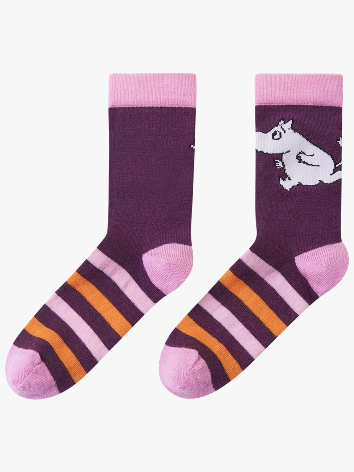 Børn Reima Mumitroldene Stribede Strømper Merinomix, Deep Purple