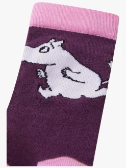 Børn Reima Mumitroldene  Stribede Strømper Merinomix, Deep Purple