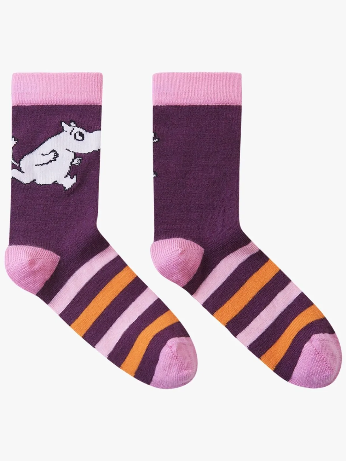 Børn Reima Mumitroldene Stribede Strømper Merinomix, Deep Purple