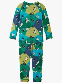 Børn Reima Mumitroldene Trivsam Skiundertøj, Enchanted Green