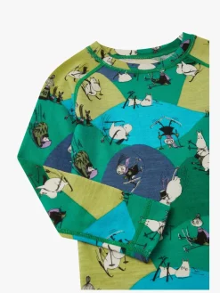 Børn Reima Mumitroldene Trivsam Skiundertøj, Enchanted Green