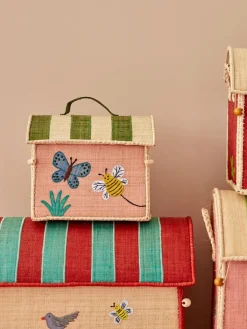 Rice Opbevaring*Sommerfugl Opbevaringstaske, Lyserød/Grøn