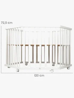 Roba Sikkerhed>Hexagon Kravlegård med Hjul & Sengehest, Indian Bears White