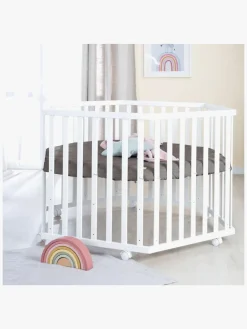 Roba Hexagon Kravlegård med Hjul, White & Graphite Quilted