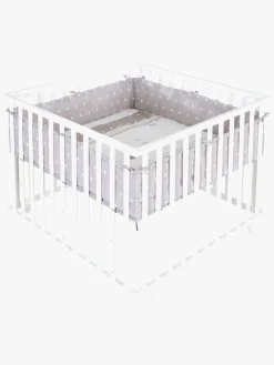 Roba Sikkerhed>Kravlegård med Hjul & Sengehest, Indian Bears White