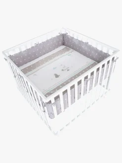 Roba Sikkerhed>Kravlegård med Hjul & Sengehest, Indian Bears White