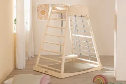 Børn Roba Montessori Indendørs Legetårn med Gynge, Natural/Grey