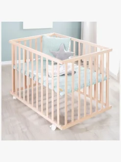 Roba Sikkerhed*Style Kravlegård med Hjul, Wood & Green