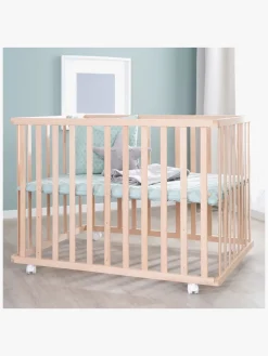 Roba Sikkerhed*Style Kravlegård med Hjul, Wood & Green