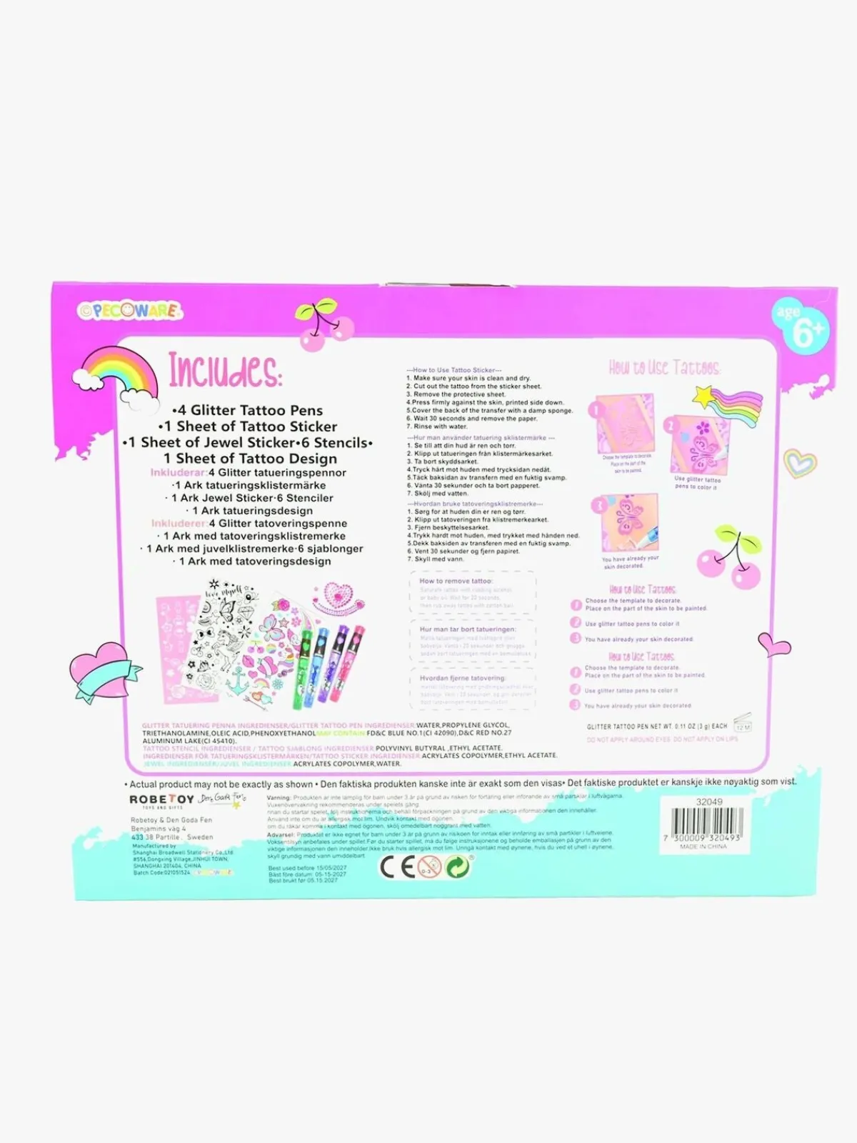 Robetoy Kreativt Legetøj*Tatoveringssæt 8-pak 25 cm