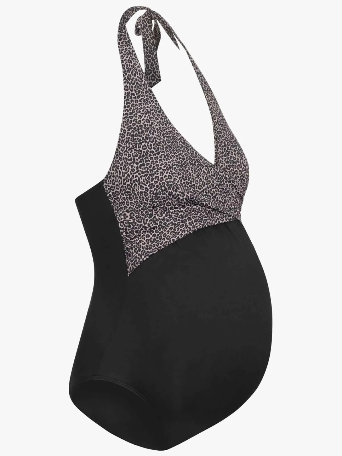 Saltabad Tøj Til Mor*Wilma Graviditetsbadedragt, Grå/Sort Leo